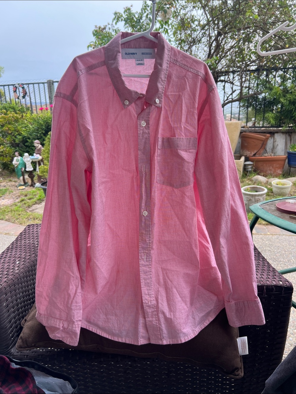 Old Navy Boys Pink Button-Up Shirt with Chest Pocket
